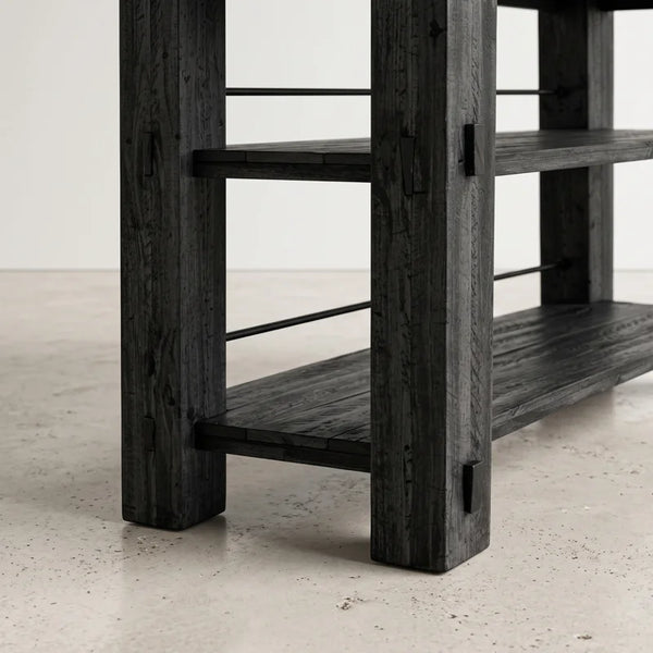 Solid Wood Top Console Table – Black Entryway & Hallway Table  Wooden Bazar