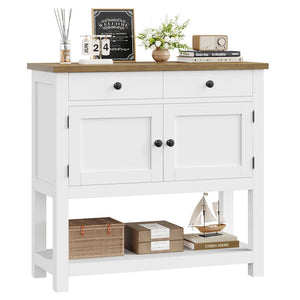 Latiasha 35.4" Console Table with Drawers and Cabinet  Wooden Bazar