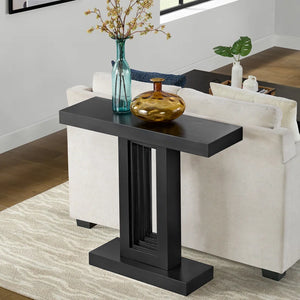 36-Inch Solid Wood Console Table – Black  Wooden Bazar