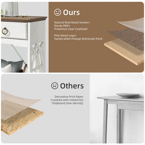 3-Drawer Farmhouse Console Table for Entryway  Wooden Bazar