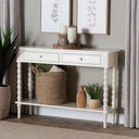 Laura Baxton Studio Malinda Classic Black Wood 2-Drawer Console Table  Wooden Bazar