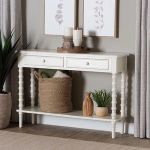 Laura Baxton Studio Malinda Classic Black Wood 2-Drawer Console Table  Wooden Bazar