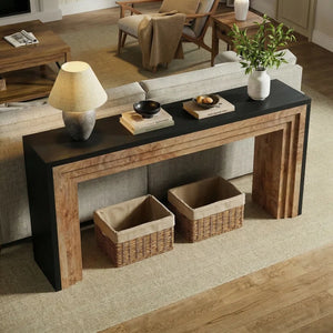 Long Console Table for Entryway  Wooden Bazar