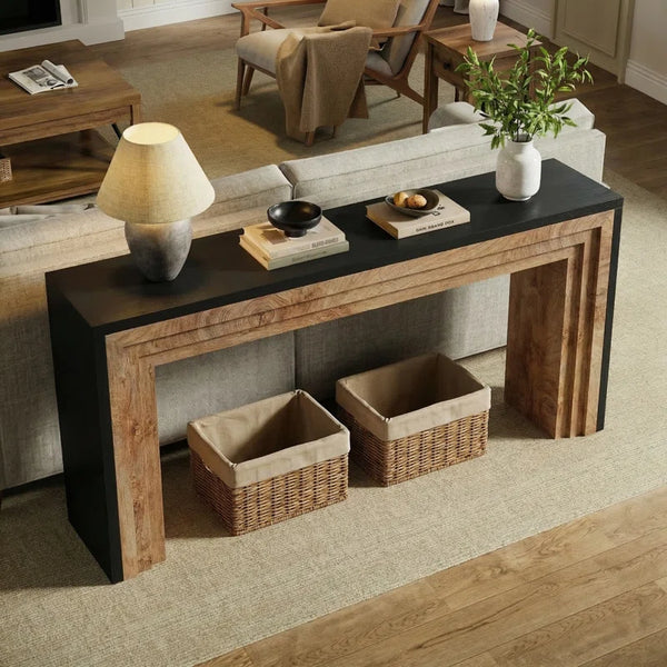 Long Console Table for Entryway  Wooden Bazar