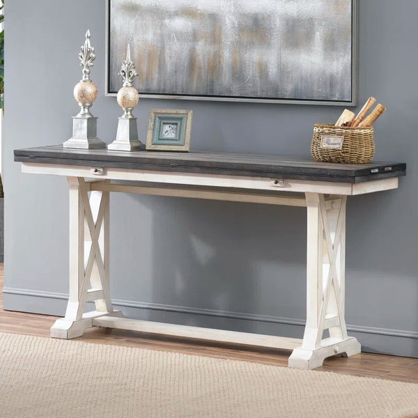 Solid Wood Flip-Top Console & Dining Table  Wooden Bazar