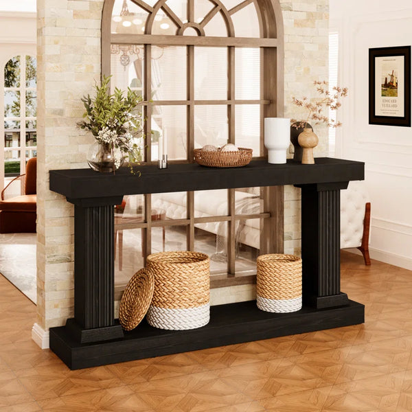 Long Wooden Rectangular Console Table for Entryway & Living Room  Wooden Bazar