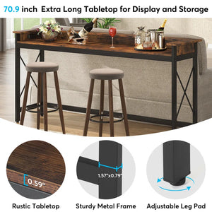 Modern Console Table with Built-In Charging Ports  Wooden Bazar