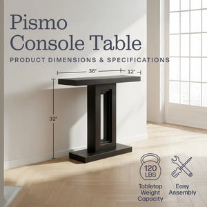 36-Inch Solid Wood Console Table – Black  Wooden Bazar