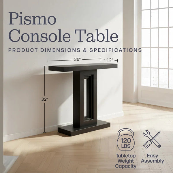 36-Inch Solid Wood Console Table – Black  Wooden Bazar