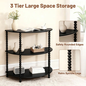 Tier Half-Moon Console Table – Vintage Entryway Table  Wooden Bazar