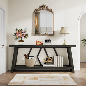 Extra-Long Console Table with Spacious Tabletop  Wooden Bazar