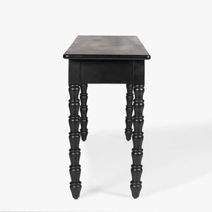 Isabel Spindle Solid Wood 2-Drawer Console Table with Brass Knobs  Wooden Bazar
