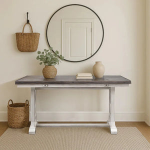 Solid Wood Flip-Top Console & Dining Table  Wooden Bazar