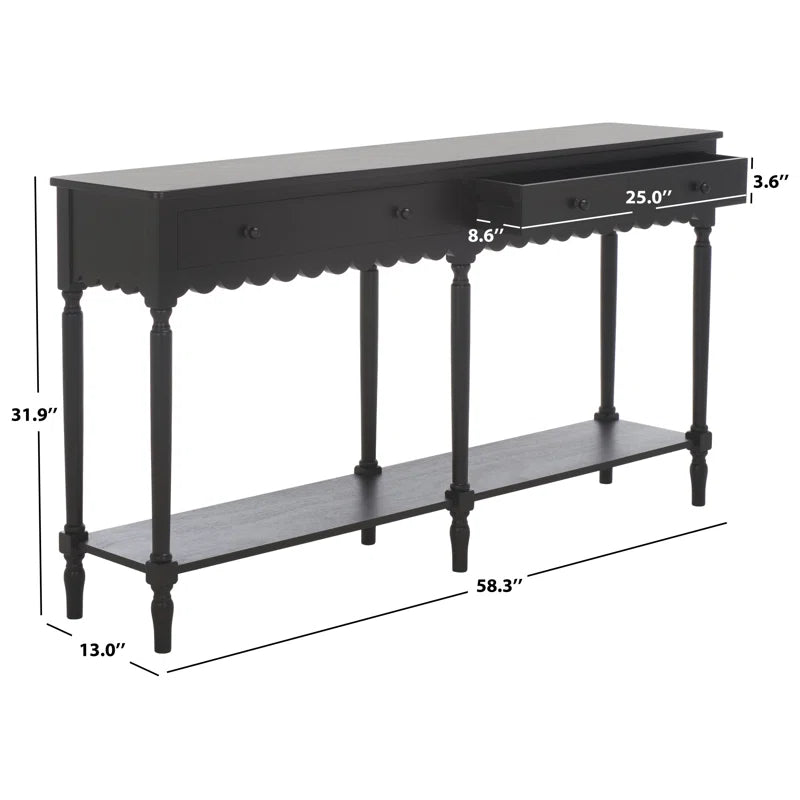 Branden 2-Drawer Console Table  Wooden Bazar