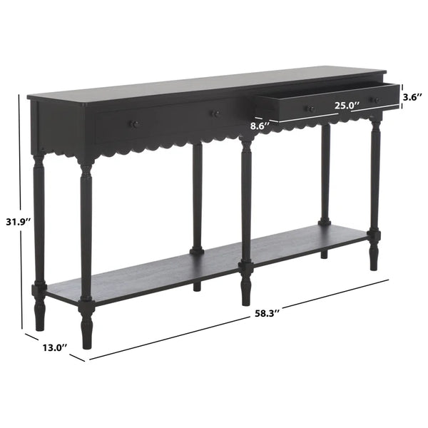 Branden 2-Drawer Console Table  Wooden Bazar