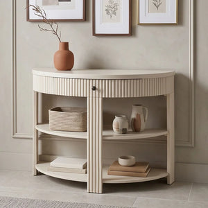 Console Table with Drawer & Shelves  Wooden Bazar