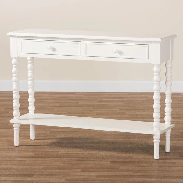 Laura Baxton Studio Malinda Classic Black Wood 2-Drawer Console Table  Wooden Bazar