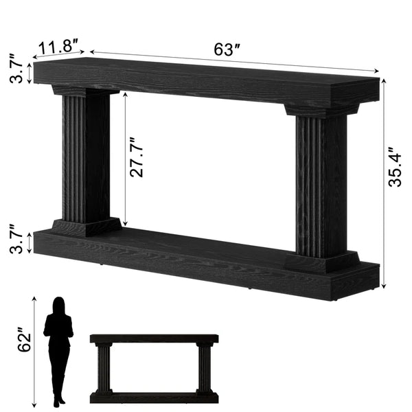 Long Wooden Rectangular Console Table for Entryway & Living Room  Wooden Bazar