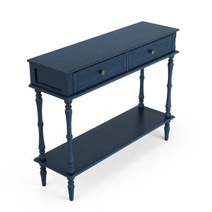 Mid-Century Modern Console Table with 2 Drawers  Wooden Bazar