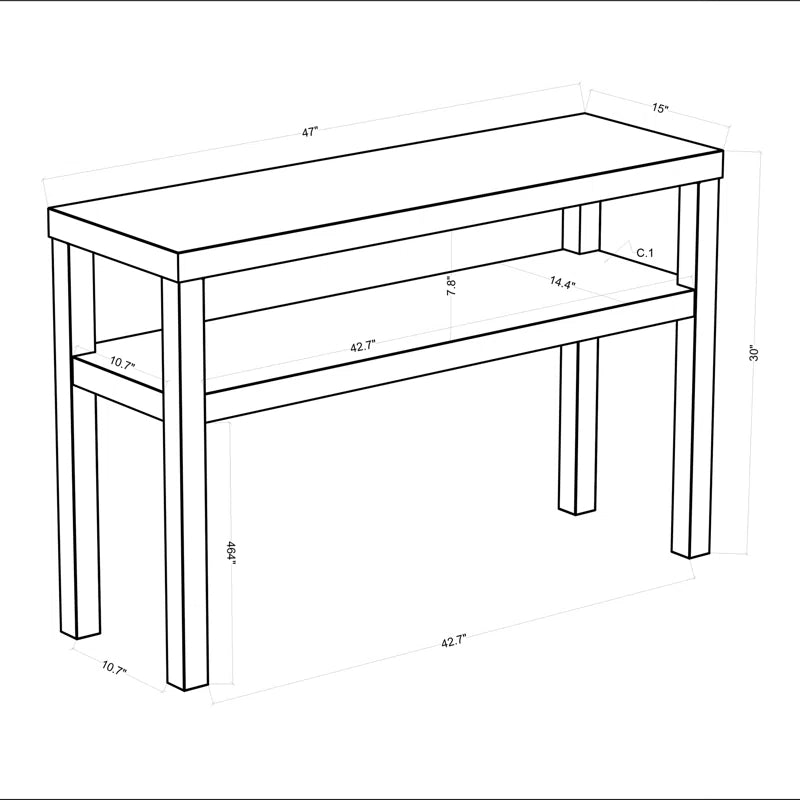 47-Inch Console Table  Wooden Bazar