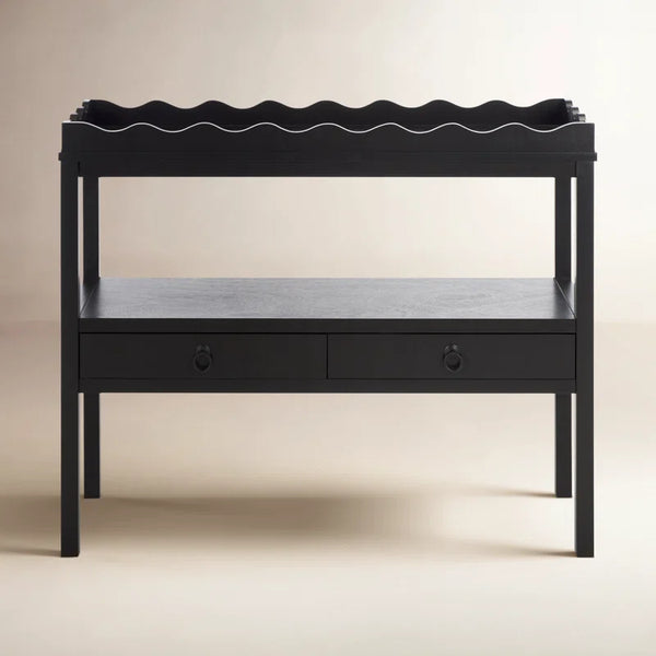 Hibbitts 2-Drawer Console Table  Wooden Bazar