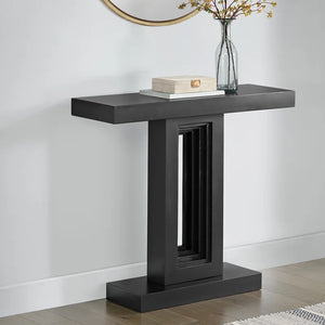 36-Inch Solid Wood Console Table – Black  Wooden Bazar