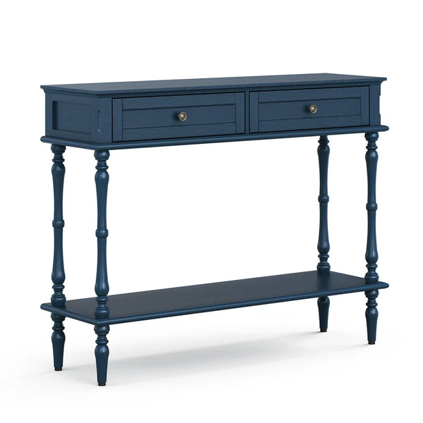 Mid-Century Modern Console Table with 2 Drawers  Wooden Bazar