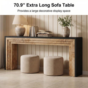 Long Console Table for Entryway  Wooden Bazar