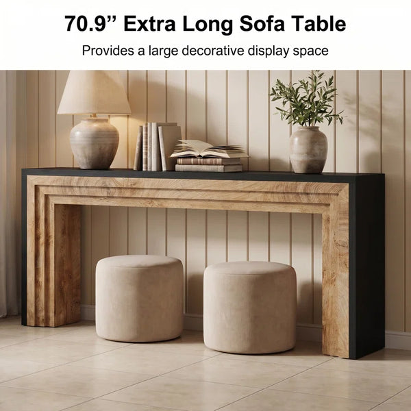 Long Console Table for Entryway  Wooden Bazar