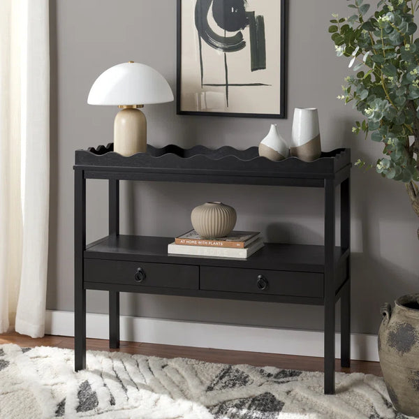 Hibbitts 2-Drawer Console Table  Wooden Bazar