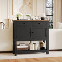 Latiasha 35.4" Console Table with Drawers and Cabinet  Wooden Bazar