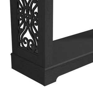 Wood Console Table with Open Shelf  Wooden Bazar