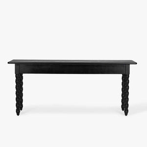 Isabel Spindle Solid Wood 2-Drawer Console Table with Brass Knobs  Wooden Bazar