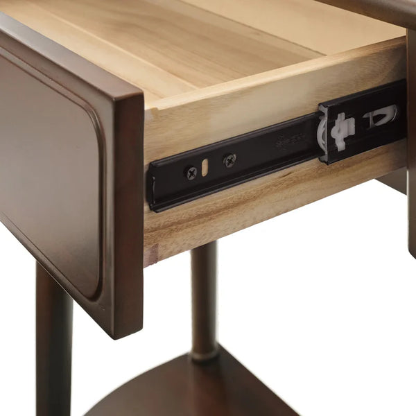 Traditional Small Solid Wood Top Console Table with Drawer & Shelf – Turned Legs  Wooden Bazar