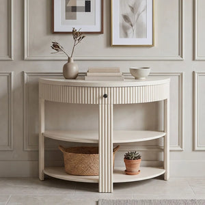Console Table with Drawer & Shelves  Wooden Bazar