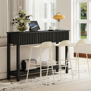 Valdemara 3-Drawer Console Table with Lower Shelf  Wooden Bazar