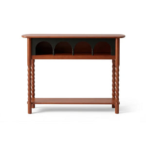 Solid Wood Console Table with Storage – Walnut  Wooden Bazar