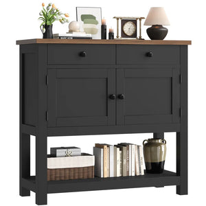 Latiasha 35.4" Console Table with Drawers and Cabinet  Wooden Bazar