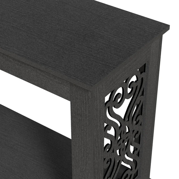 Wood Console Table with Open Shelf  Wooden Bazar