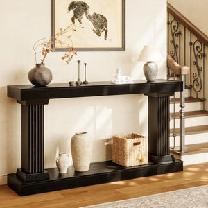 Long Wooden Rectangular Console Table for Entryway & Living Room  Wooden Bazar