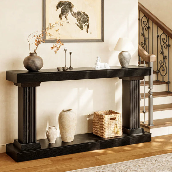 Long Wooden Rectangular Console Table for Entryway & Living Room  Wooden Bazar