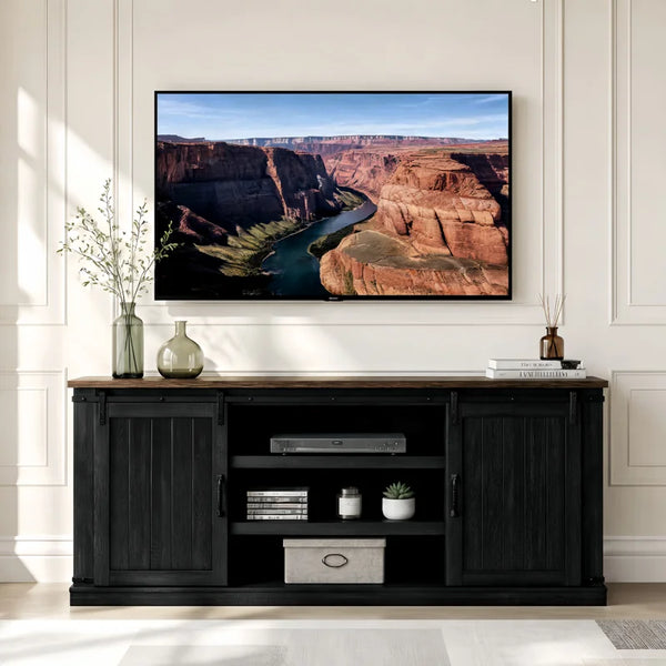 TV Stand & Media Console with Storage  Wooden Bazar