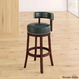 Delevany Swivel Upholstered Counter And Bar Stool With Solid Wood Frame (Set Of 2)
