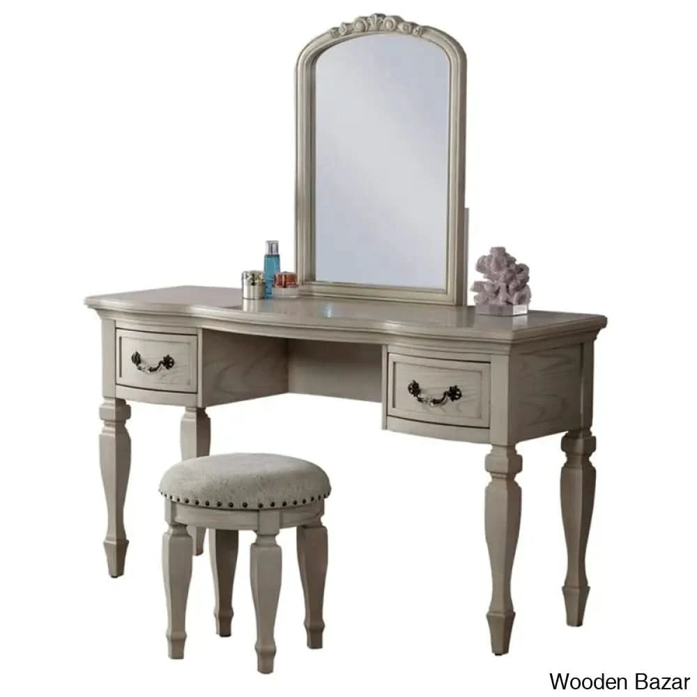 Demyia Vanity Dressing Table With Mirror And Stool