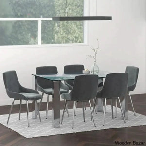 Denver 6 Seater Glass Top Dining Set