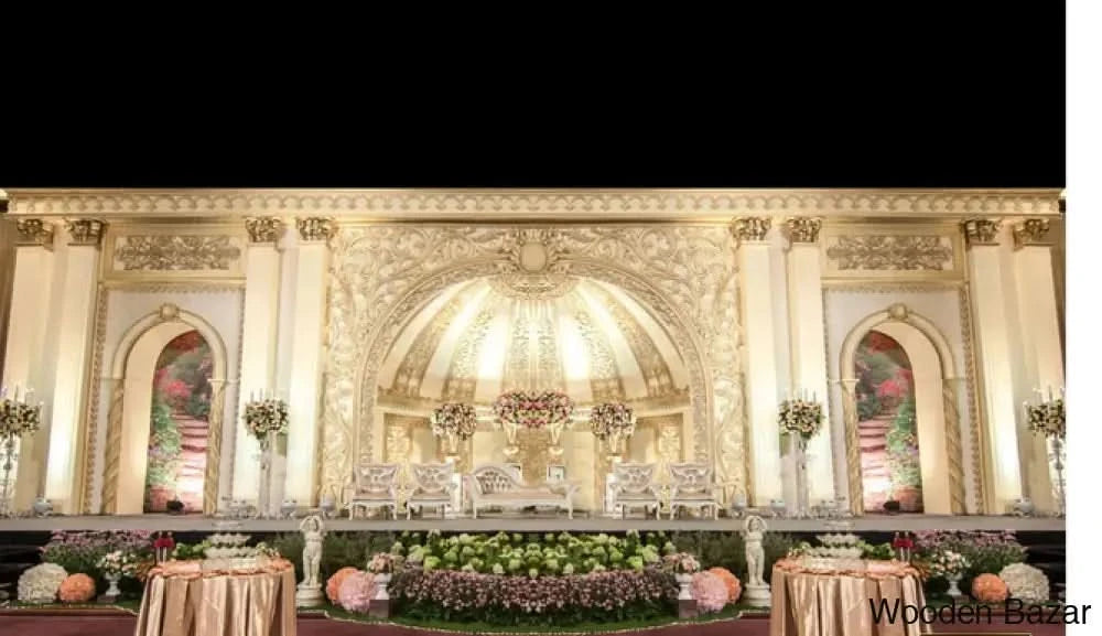 Derward Fiber-Integrated Wedding Stage Decor - Wooden Bazar