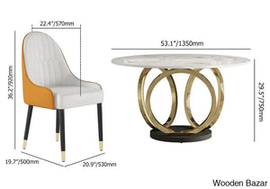 Diamond Sintered Stone Top Rectangle Dining Table Set - 1 & 6 Chairs