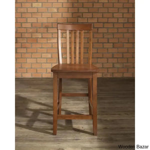 Diamondbacky Swivel Solid Wood Counter And Bar Stool (Set Of 2)