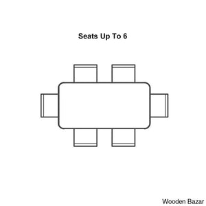 Dorothy 70.9’’ Modern Dining Set With Sintered Stone Table Top And 6 Sleek Chairs