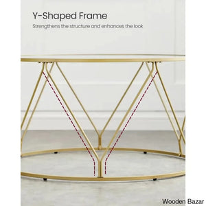 Doyntonc 33.1’’ Gold Coffee And Center Table
